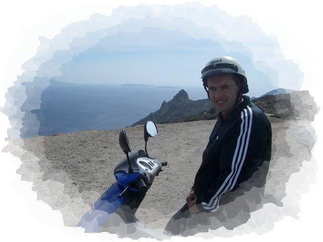 Mit dem Roller unterwegs